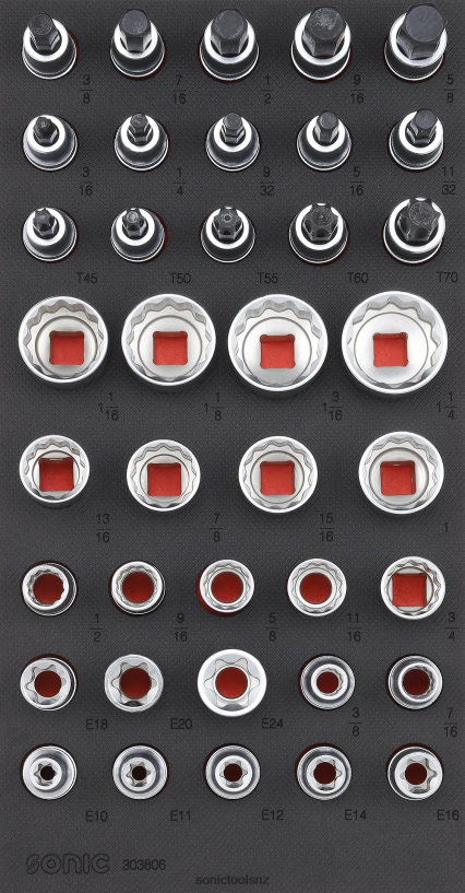 Latest Bit Socket Set 1/2" (Sae) Sfs 1/3 38-Pcs Sonic X8N64D213