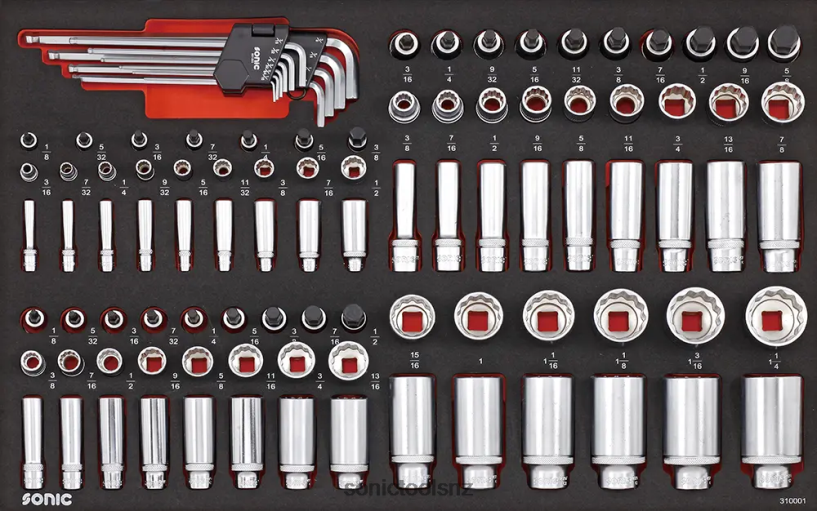 Latest Socket Set 1/4" 3/8" & 1/2" 12 Pt. (Sae) Sfs 100-Pcs Sonic X8N64D891