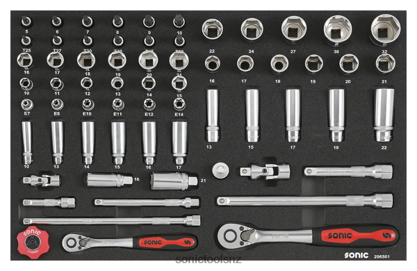 Reliable Combination Set 3/8" & 1/2" Sfs 65-Pcs Sonic X8N64D850