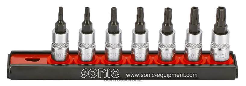 Classic Bit Socket Set 1/4" Tx 5 Lobes On Rail 7-Pcs Sonic X8N64D374
