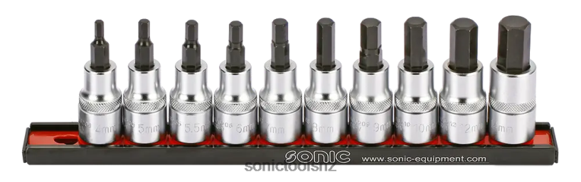 Latest Bit Socket Hex Set On Rail 1/2" 10-Pcs Sonic X8N64D365