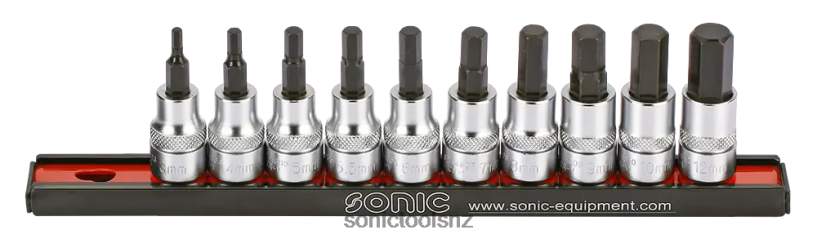 Latest Bit Socket Set 3/8" Hex On Rail 10-Pcs Sonic X8N64D377