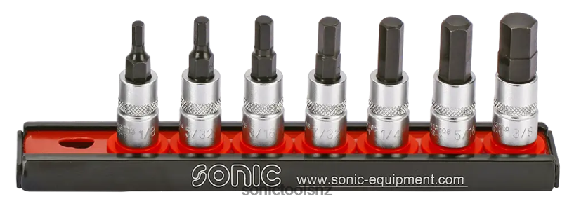 Practical Bit Socket Set 1/4" Hex (Sae) On Rail 7-Pcs Sonic X8N64D367
