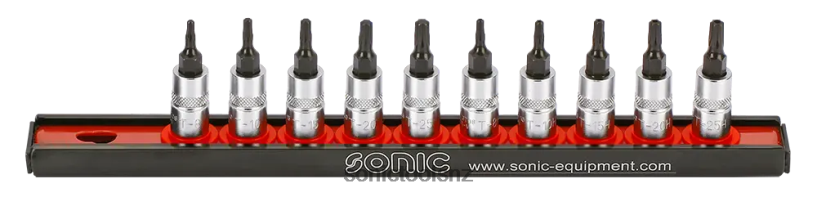 Practical Bit Socket Set 1/4" Tx On Rail 10-Pcs Sonic X8N64D375