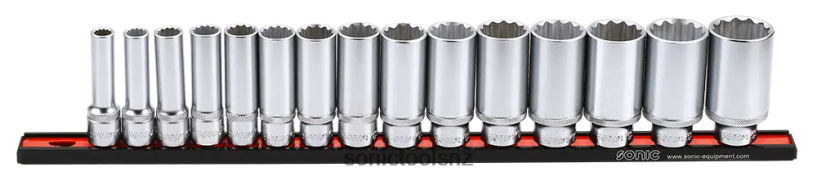 Latest Deep Socket Set (Sae) On Rail 1/2" 15-Pcs Sonic X8N64D325
