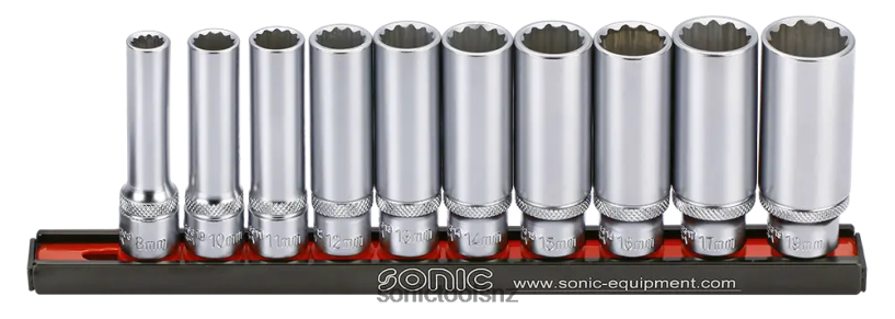 Latest Flank Deep Socket Set 3/8" 12 Pt. On Rail 10-Pcs Sonic X8N64D333