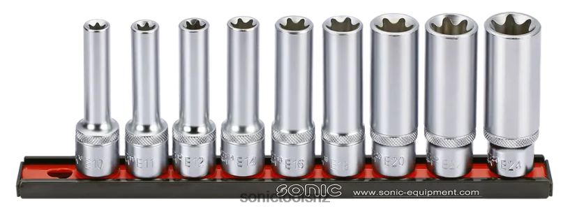 Practical Bit Socket Tx-E 1/2" Set On Rail 9-Pcs Sonic X8N64D323