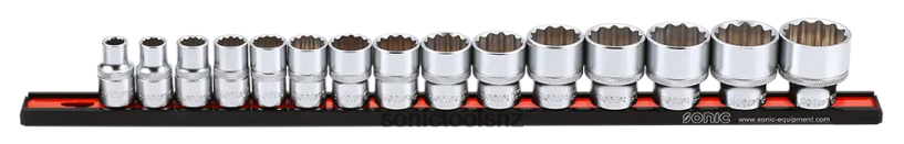 Practical Socket Set (Sae) On Rail 1/2" 15-Pcs Sonic X8N64D941
