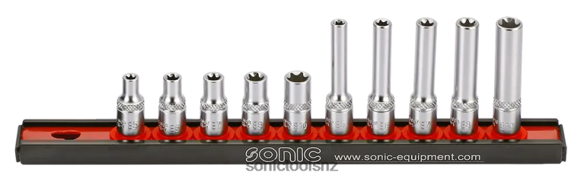 Practical Tx-E Socket Set 1/4" Tx On Rail 10-Pcs Sonic X8N64D953