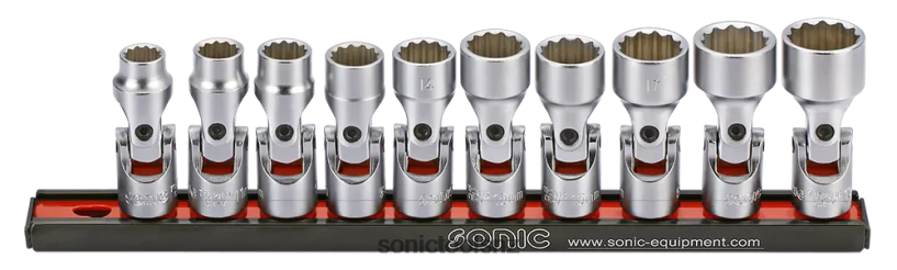 Reliable Cardan Socket Set 3/8" 12 Pt. On Rail 10-Pcs Sonic X8N64D324