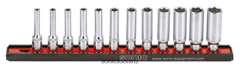 Reliable Flank Deep Socket Set 1/4" 6 Pt. On Rail 12Pt.Cs Sonic X8N64D332