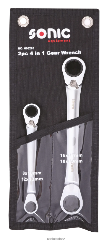 Practical 4-In-1 Ratcheting Wrench Set In Pouch 2-Pcs Sonic X8N64D335