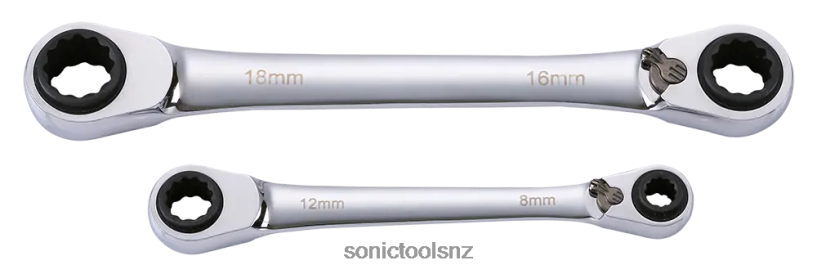 Practical 4-In-1 Ratcheting Wrench Set In Pouch 2-Pcs Sonic X8N64D335