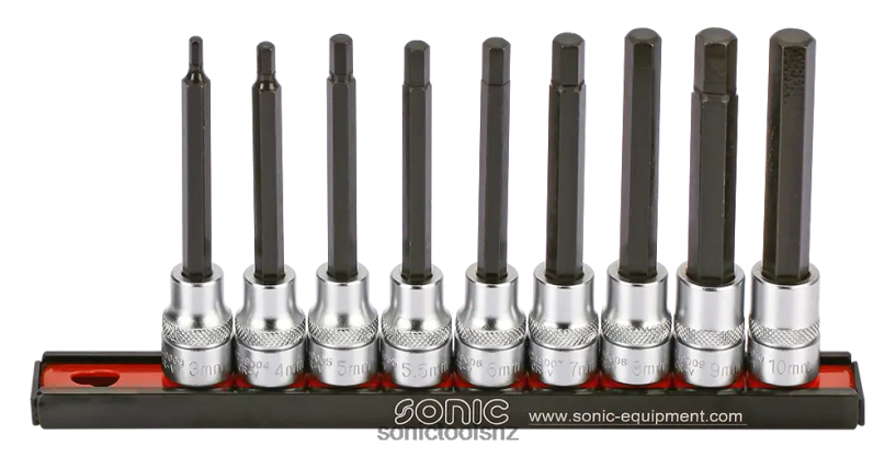 Reliable Hex Long Bit Socket Set 3/8" On Rail 9-Pcs Sonic X8N64D2254