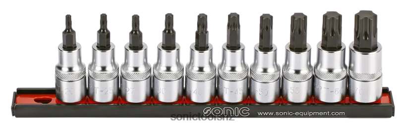 Classic Bit Socket Tx 1/2" Set On Rail 10-Pcs Sonic X8N64D2160