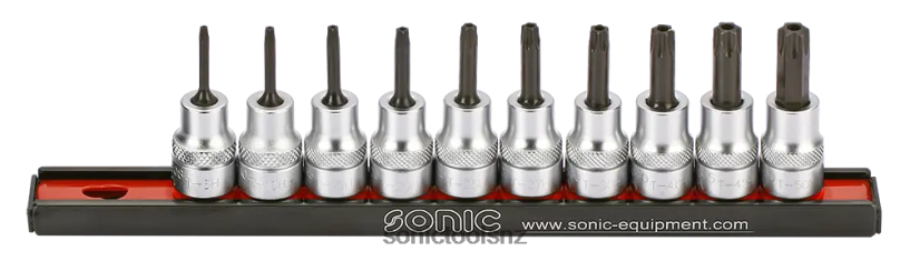 Reliable Bit Socket Set 3/8" Tx Tamperproof On Rail 10-Pcs Sonic X8N64D2158