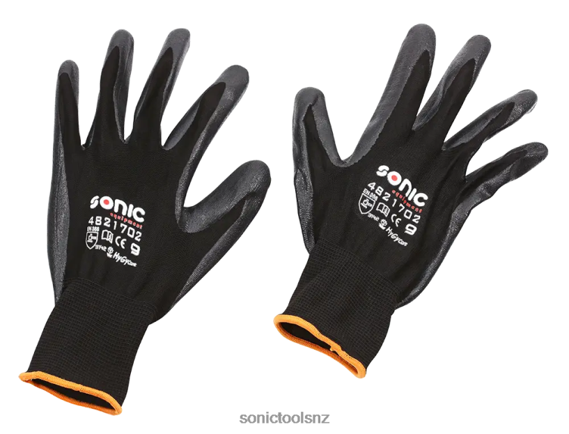 Classic Nitrile Coated Glove Pair Nylon Liner Size 9 (L) Sonic X8N64D718